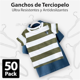 Foto 4 | Magmalife 50 Ganchos De Terciopelo Para Ropa Infantil, Gancho Plateado Giratorio De 360 Grados, Adecuado Para Tod
