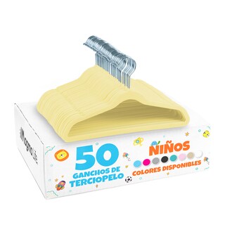 Foto 1 | Magmalife 50 Ganchos De Terciopelo Para Ropa Infantil, Antideslizantes Y Ultra Delgados, Gancho Metálico Giratorio 360°