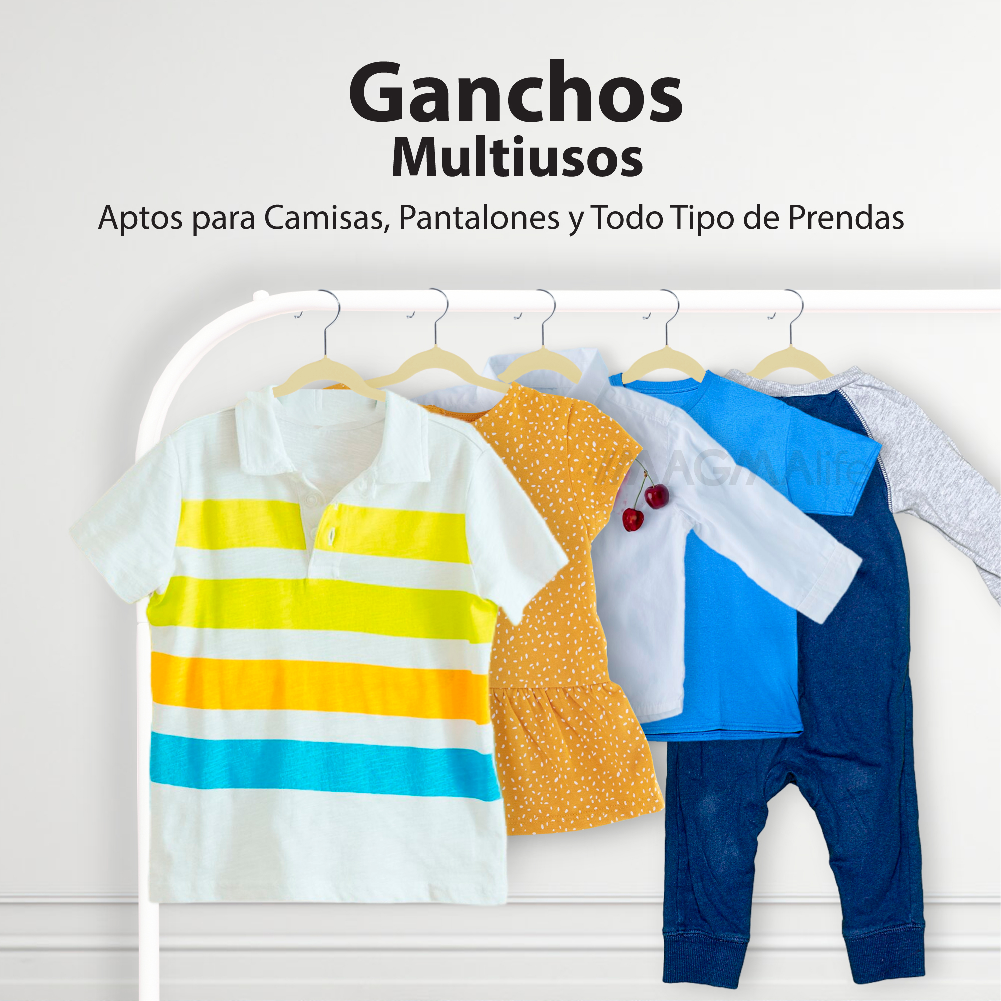 Foto 6 pulgar | Magmalife 50 Ganchos De Terciopelo Para Ropa Infantil, Antideslizantes Y Ultra Delgados, Gancho Metálico Giratorio 360°