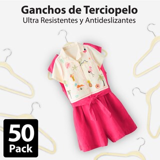 Foto 8 | Magmalife 50 Ganchos De Terciopelo Para Ropa Infantil, Antideslizantes Y Ultra Delgados, Gancho Metálico Giratorio 360°