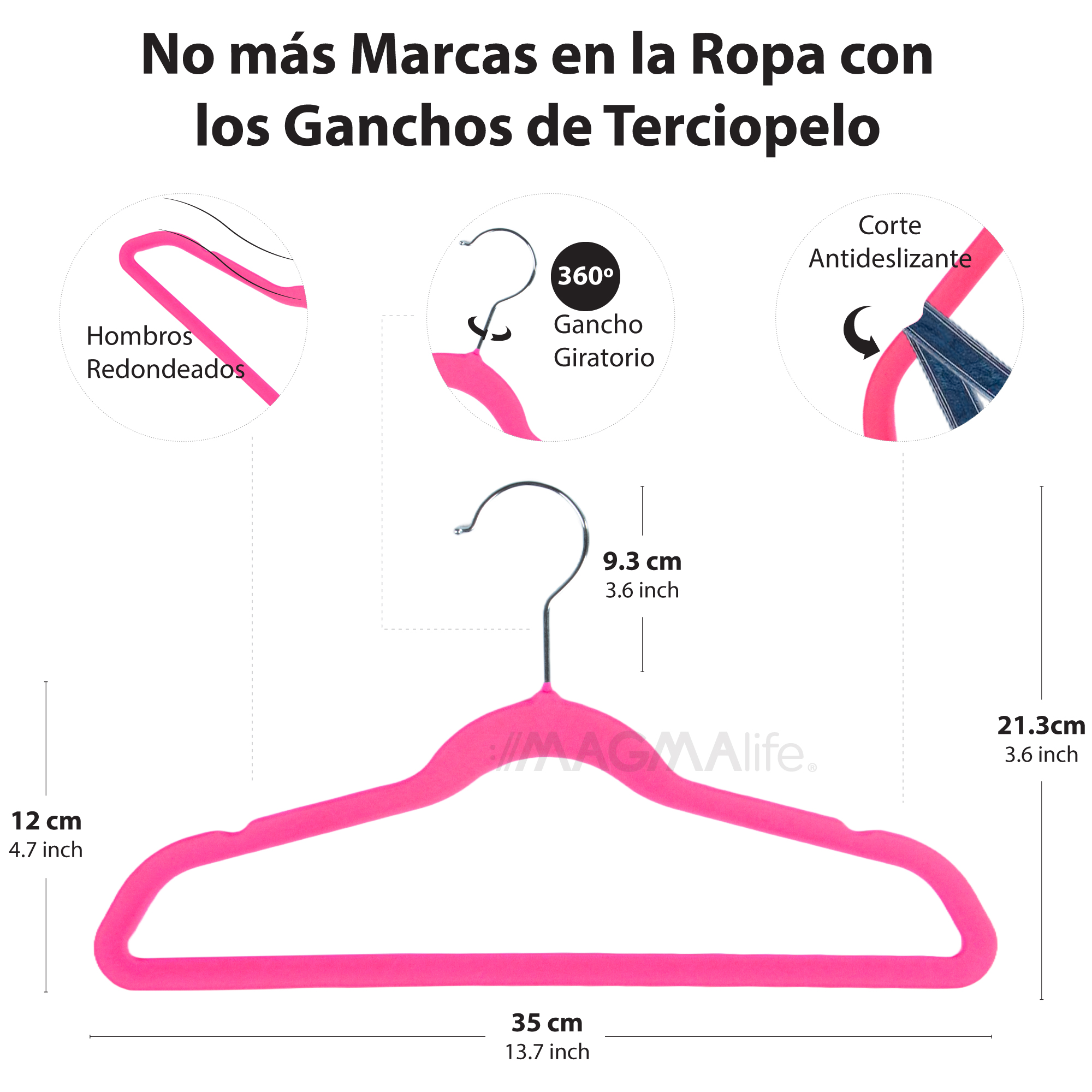 Foto 3 pulgar | Magmalife 50 Ganchos De Terciopelo Para Ropa Infantil, Gancho Plateado Giratorio De 360 Grados, Adecuado Para Tod