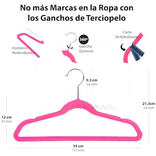 Foto 2 | Magmalife 50 Ganchos De Terciopelo Para Ropa Infantil, Gancho Plateado Giratorio De 360 Grados, Adecuado Para Tod