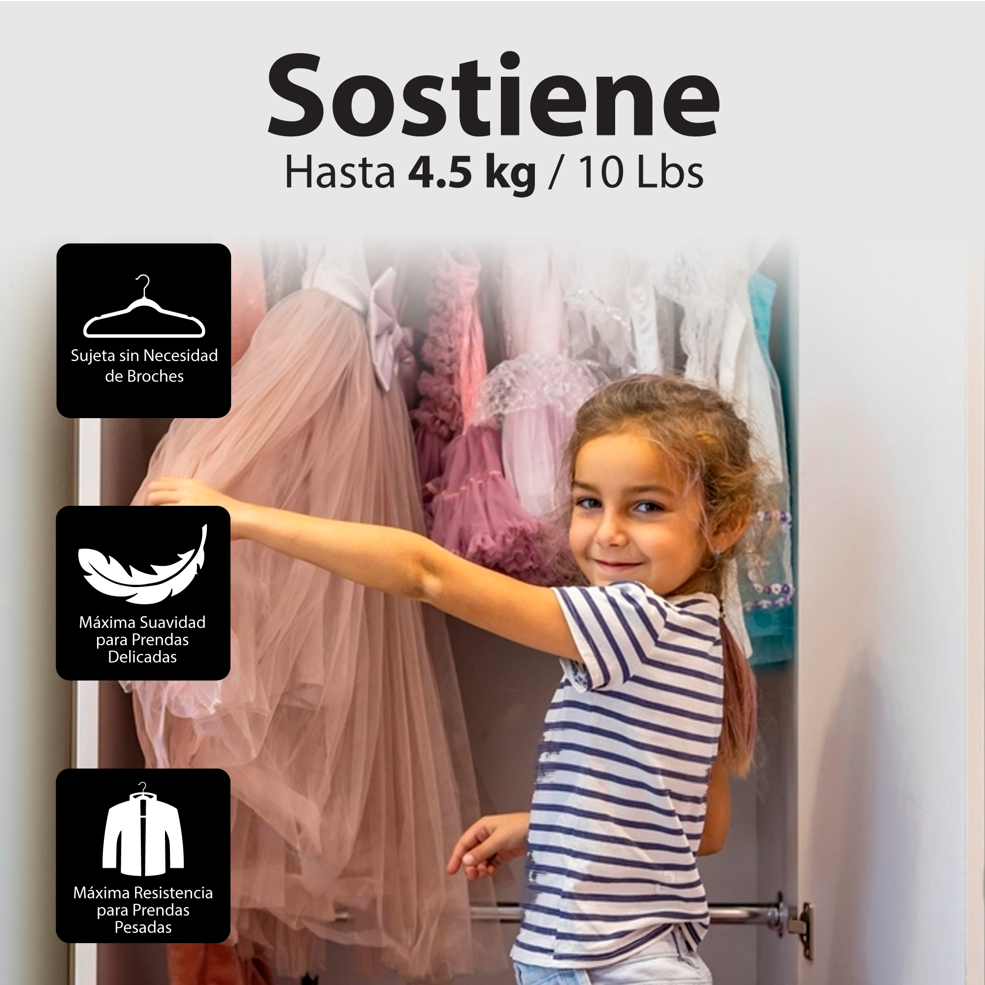 Foto 8 pulgar | Magmalife 50 Ganchos De Terciopelo Para Ropa Infantil, Gancho Plateado Giratorio De 360 Grados, Adecuado Para Tod