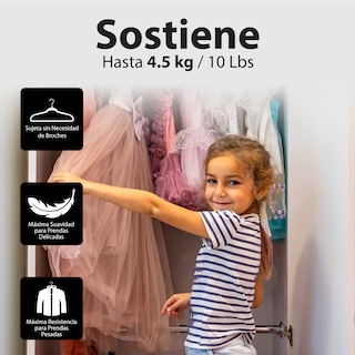 Foto 7 | Magmalife 50 Ganchos De Terciopelo Para Ropa Infantil, Gancho Plateado Giratorio De 360 Grados, Adecuado Para Tod