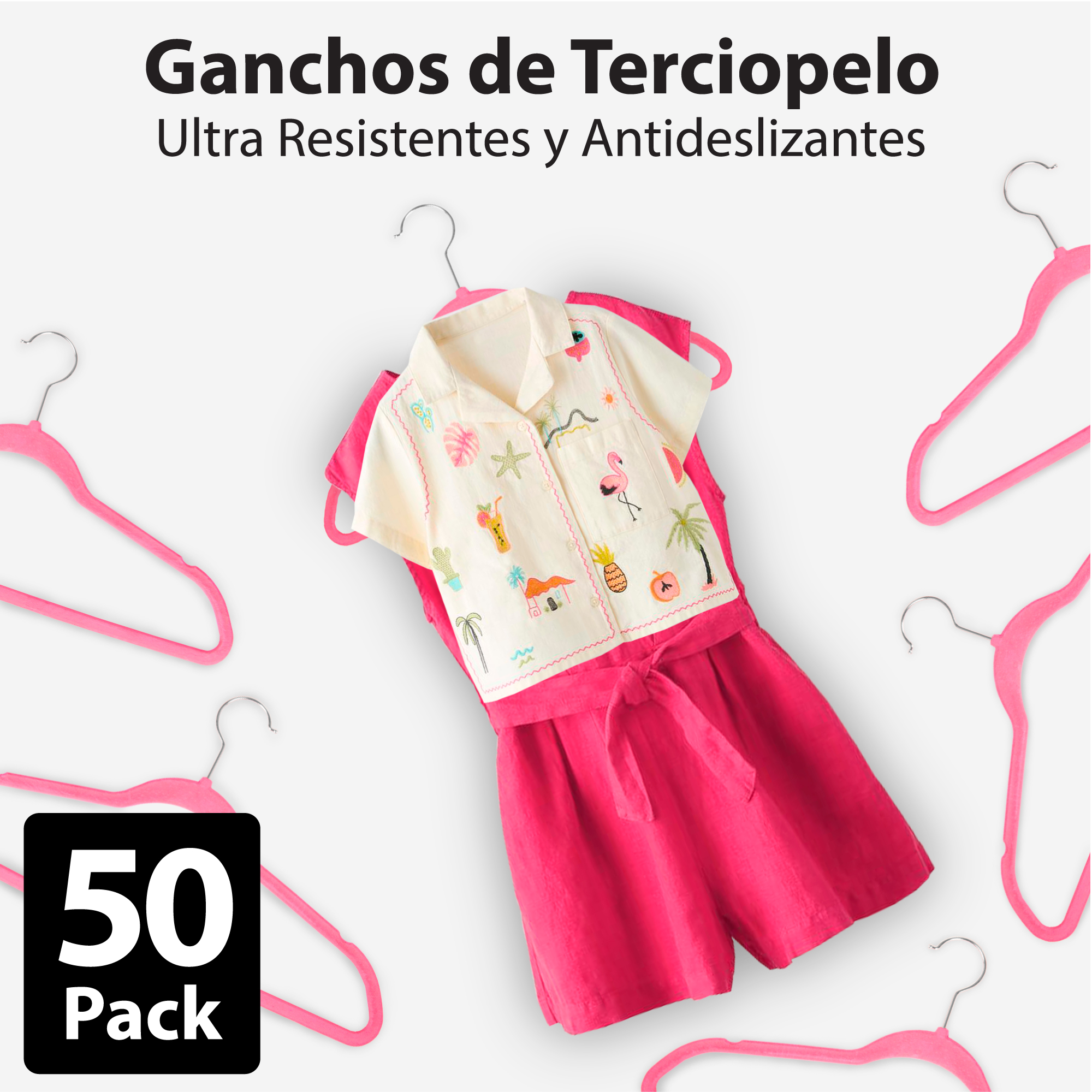 Foto 9 pulgar | Magmalife 50 Ganchos De Terciopelo Para Ropa Infantil, Gancho Plateado Giratorio De 360 Grados, Adecuado Para Tod