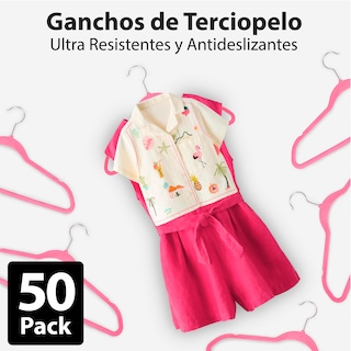 Foto 8 | Magmalife 50 Ganchos De Terciopelo Para Ropa Infantil, Gancho Plateado Giratorio De 360 Grados, Adecuado Para Tod