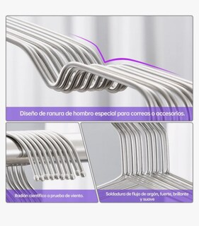 Foto 2 | Ganchos Para La Camisola Pack De 50 Unidades Color Plateado