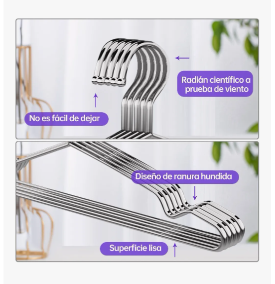 Foto 3 | Ganchos Para La Camisola Pack De 50 Unidades Color Plateado