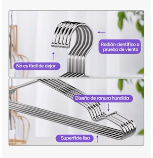 Foto 3 | Ganchos Para La Camisola Pack De 50 Unidades Color Plateado