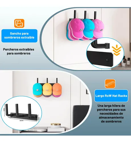 Foto 4 pulgar | Organizador Xtellar Sombreros 2pk Gancho Organizador De Gorras