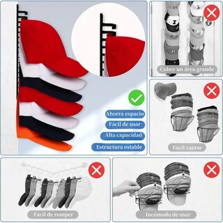 Foto 4 | Perchero Xtellar Para Pared, Organizador De Almacenamiento De Gorras
