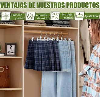 Foto 3 | Xtellar: Juego De 20 Ganchos Multiusos Premium Con Pinzas Para Pantalones Y Ropa