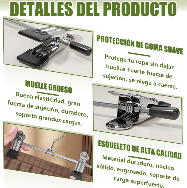 Foto 5 pulgar | Xtellar: Juego De 20 Ganchos Multiusos Premium Con Pinzas Para Pantalones Y Ropa