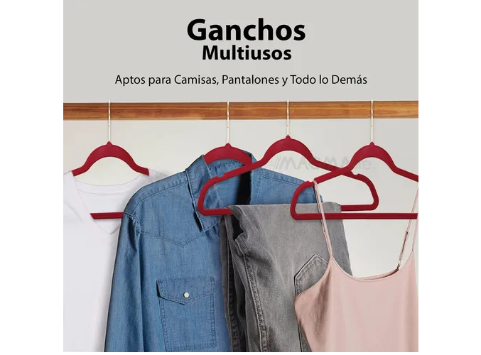 Foto 6 pulgar | Ganchos Xtellar Para Ropa De Terciopelo Premium - 50 Unidades - Diseño Dorado Giratorio De 360°, Antideslizant