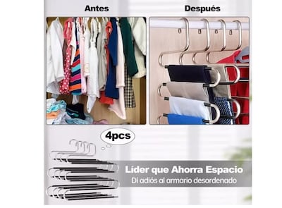 Foto 2 | Xtellar Set De 4 Ganchos Multiuso De Acero Inoxidable Para Pantalones De 5 Capas