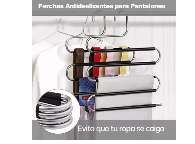 Foto 4 pulgar | Xtellar Set De 4 Ganchos Multiuso De Acero Inoxidable Para Pantalones De 5 Capas