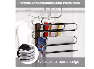 Foto 3 | Xtellar Set De 4 Ganchos Multiuso De Acero Inoxidable Para Pantalones De 5 Capas