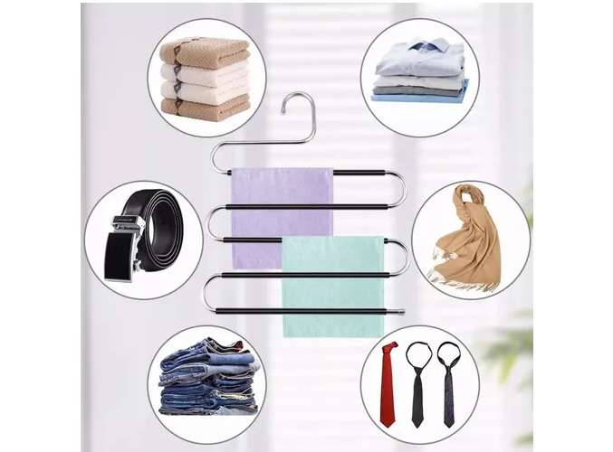 Foto 4 | Xtellar Set De 4 Ganchos Multiuso De Acero Inoxidable Para Pantalones De 5 Capas