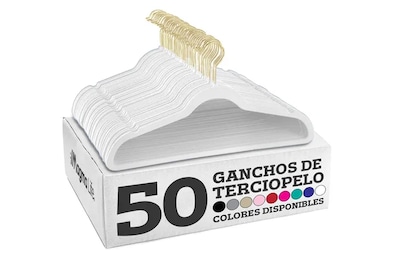 Foto 1 | Ganchos Xtellar Para Ropa De Terciopelo Premium - 50 Unidades - Diseño Dorado Giratorio De 360°, Antideslizant
