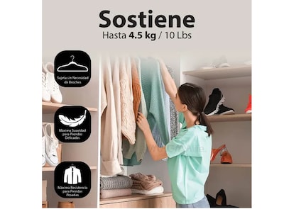 Foto 3 | Ganchos Xtellar Para Ropa De Terciopelo Premium - 50 Unidades - Diseño Dorado Giratorio De 360°, Antideslizant