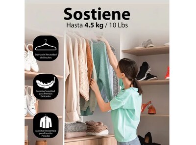 Foto 4 | Ganchos Xtellar Para Ropa De Terciopelo Premium - 50 Unidades - Diseño Dorado Giratorio De 360°, Antideslizant