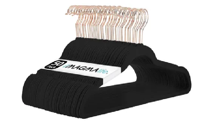 Foto 3 pulgar | Ganchos Xtellar Para Ropa De Terciopelo Premium - 50 Unidades - Diseño Dorado Giratorio De 360°, Antideslizant