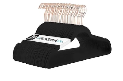 Foto 2 | Ganchos Xtellar Para Ropa De Terciopelo Premium - 50 Unidades - Diseño Dorado Giratorio De 360°, Antideslizant