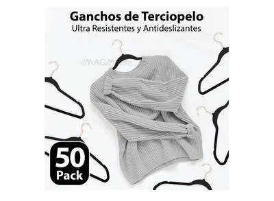 Foto 5 | Ganchos Xtellar Para Ropa De Terciopelo Premium - 50 Unidades - Diseño Dorado Giratorio De 360°, Antideslizant