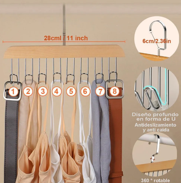 Foto 4 pulgar | Xtellar Organizador Aspiracional De Ropa Y Gorras Con 2 Ganchos Multifuncionales