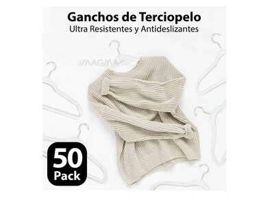 Foto 5 | Ganchos Xtellar Para Ropa De Terciopelo Premium - 50 Unidades - Diseño Dorado Giratorio De 360°, Antideslizant