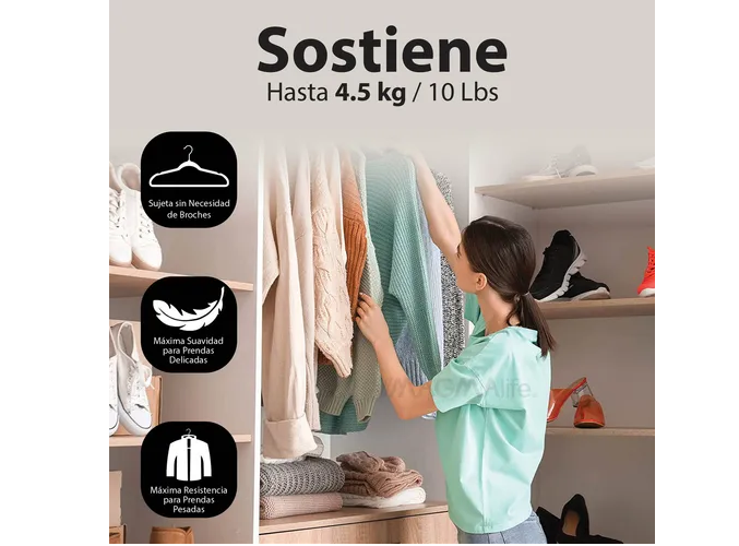 Foto 4 pulgar | Juego De 50 Perchas Xtellar, Antideslizantes Y Elegantes En Terciopelo Turquesa, Con Ganchos Dorados Giratorios