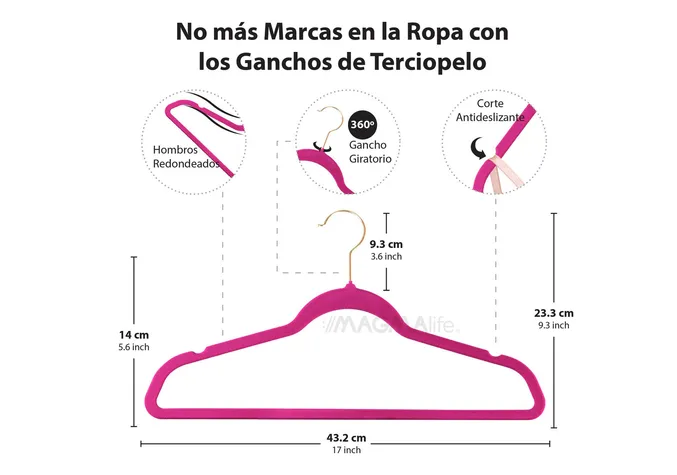 Foto 4 pulgar | Ganchos Xtellar Para Ropa De Terciopelo Premium - 50 Unidades - Diseño Dorado Giratorio De 360°, Antideslizant