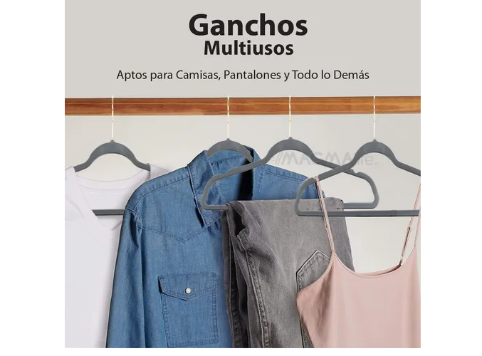 Foto 6 pulgar | Ganchos Xtellar Para Ropa De Terciopelo Premium - 50 Unidades - Diseño Dorado Giratorio De 360°, Antideslizant
