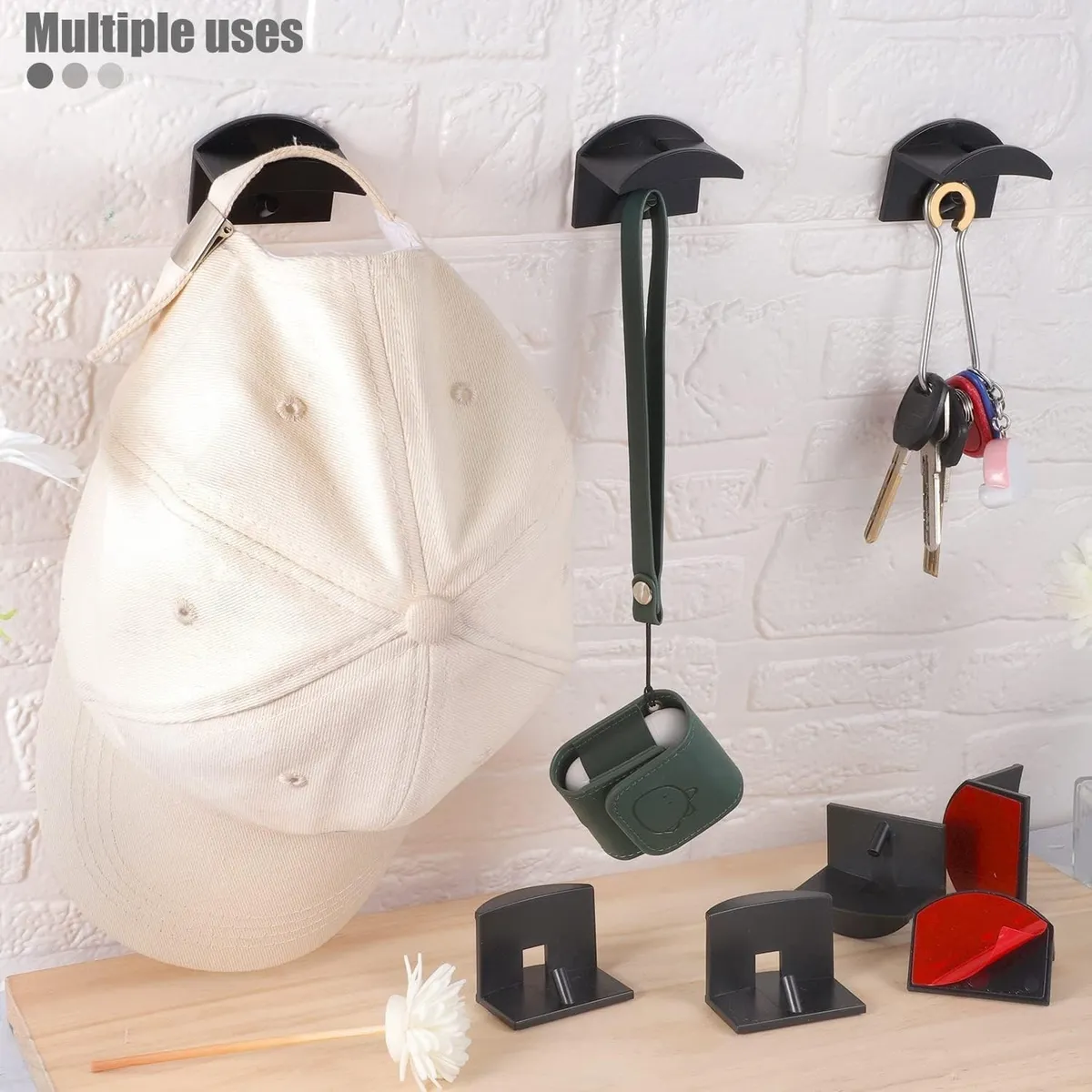 Foto 4 pulgar | Gancho Organizador De Gorras Para Pared 10 Piezas Lab.g Negro