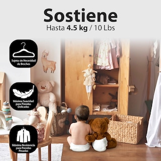 Foto 3 | Magmalife 50 Ganchos De Terciopelo Crema Para Bebé 29 Cm Antideslizantes Con Gancho Giratorio