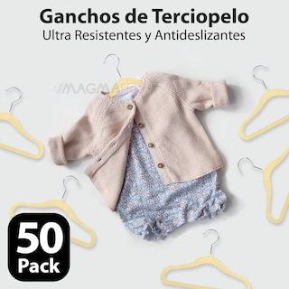 Foto 4 | Magmalife 50 Ganchos De Terciopelo Crema Para Bebé 29 Cm Antideslizantes Con Gancho Giratorio