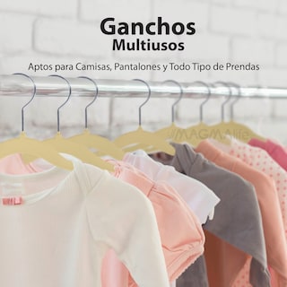 Foto 5 | Magmalife 50 Ganchos De Terciopelo Crema Para Bebé 29 Cm Antideslizantes Con Gancho Giratorio