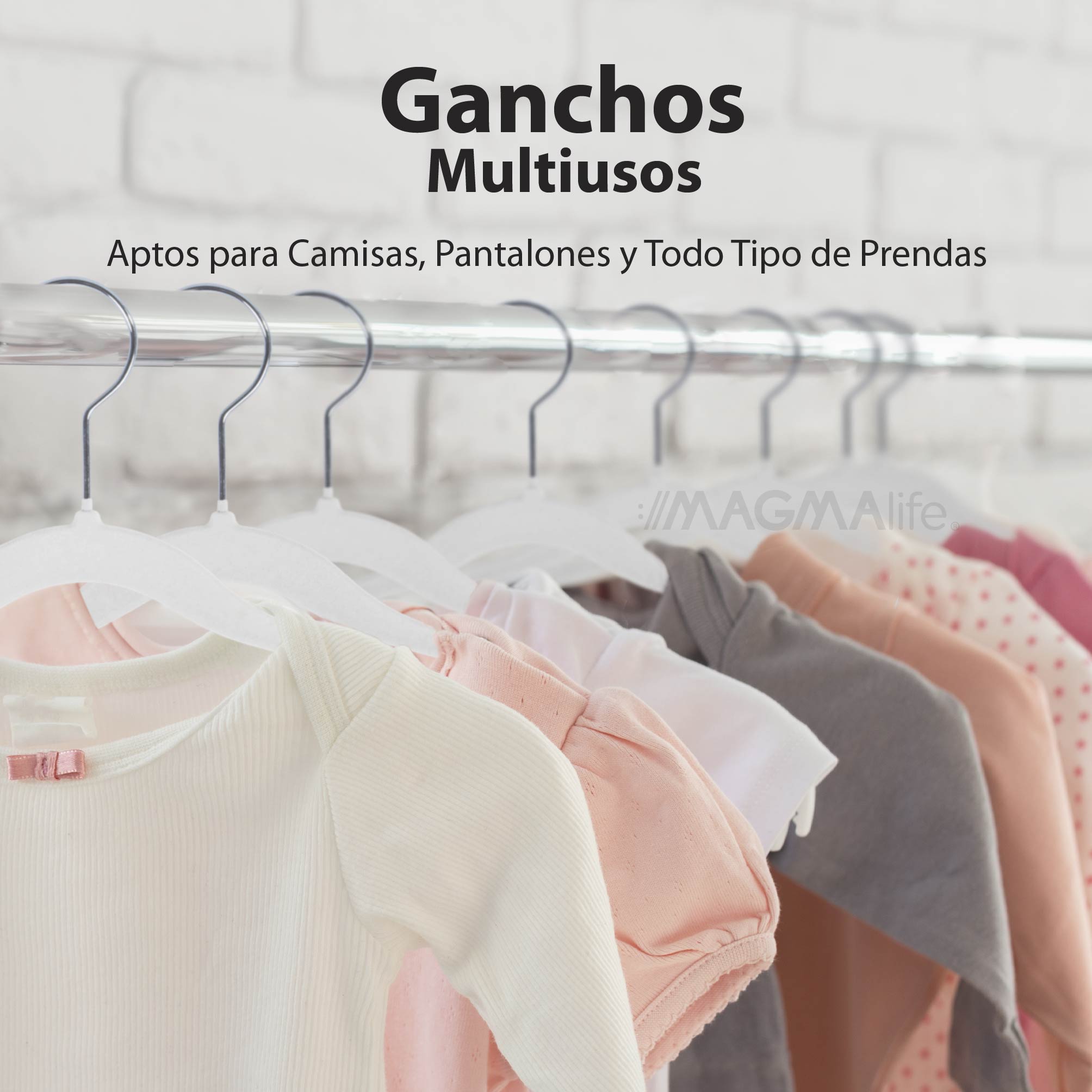 Foto 5 | Magmalife 50 Ganchos De Terciopelo Blanco Para Bebé  29 Cm  Antideslizantes Con Gancho Giratorio
