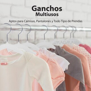 Foto 5 | Magmalife 50 Ganchos De Terciopelo Blanco Para Bebé 29 Cm Antideslizantes Con Gancho Giratorio