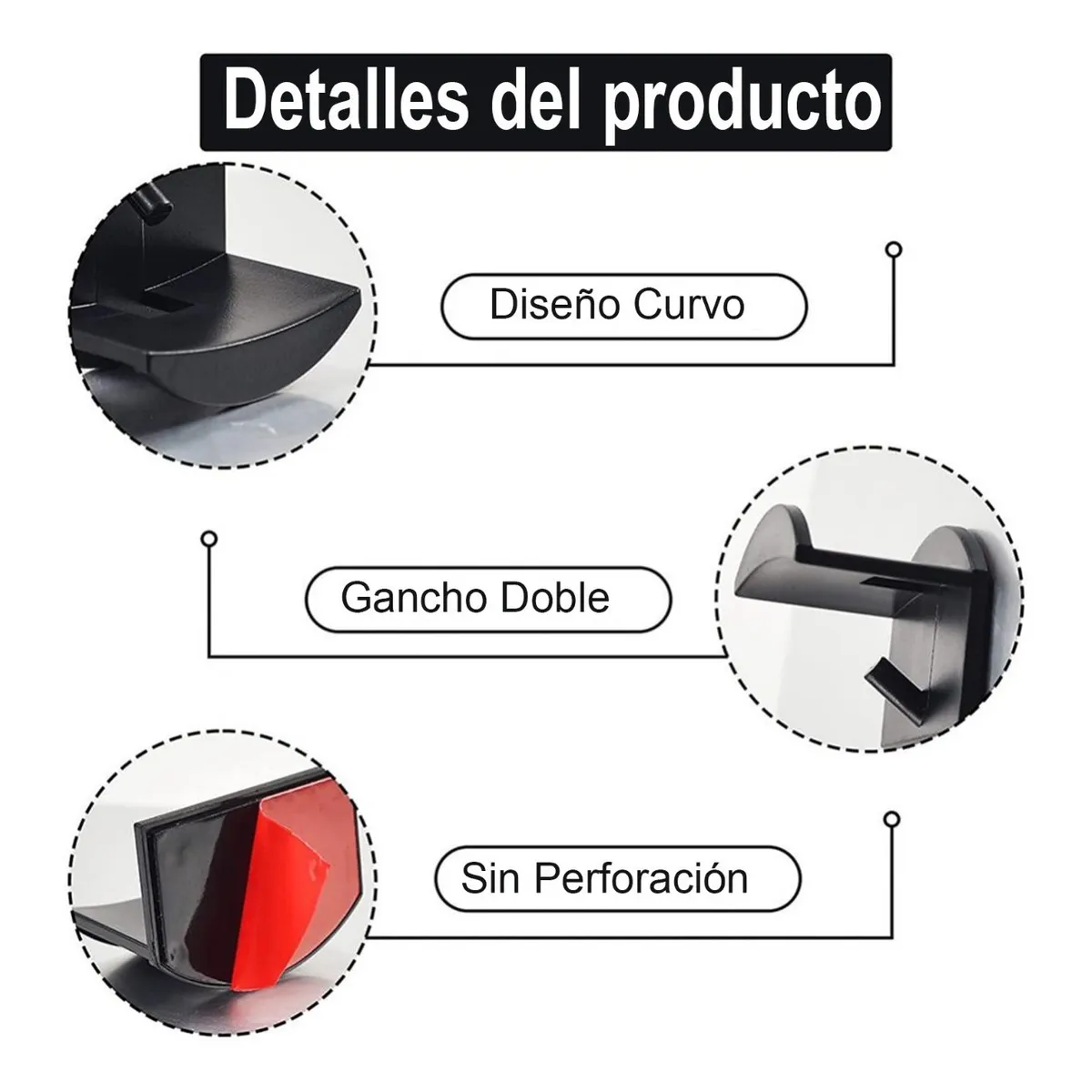 Foto 5 pulgar | Gancho Organizador De Gorras Para Pared  16 Pzs. Lab.g Negro