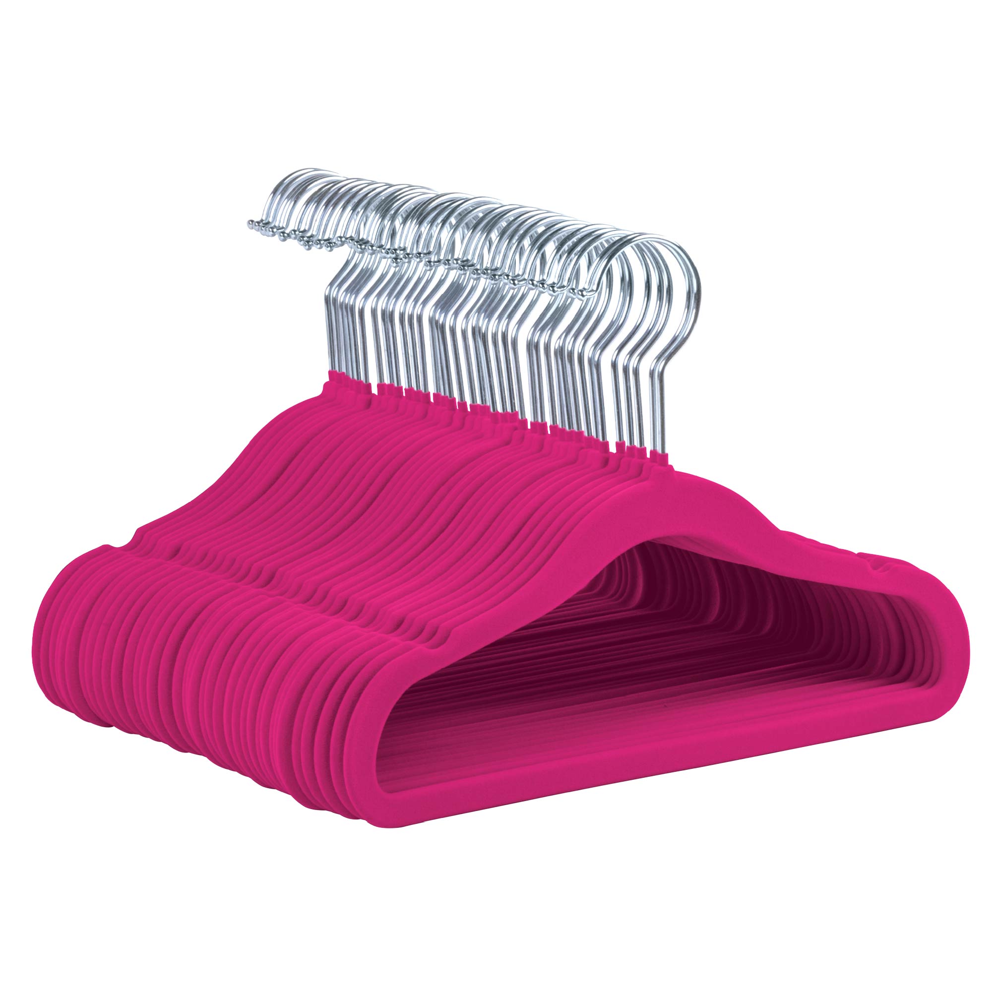 Foto 7 pulgar | Magmalife 50 Ganchos Para Ropa De Bebé  Terciopelo Fucsia  29 Cm  Con Gancho 360° Antideslizante