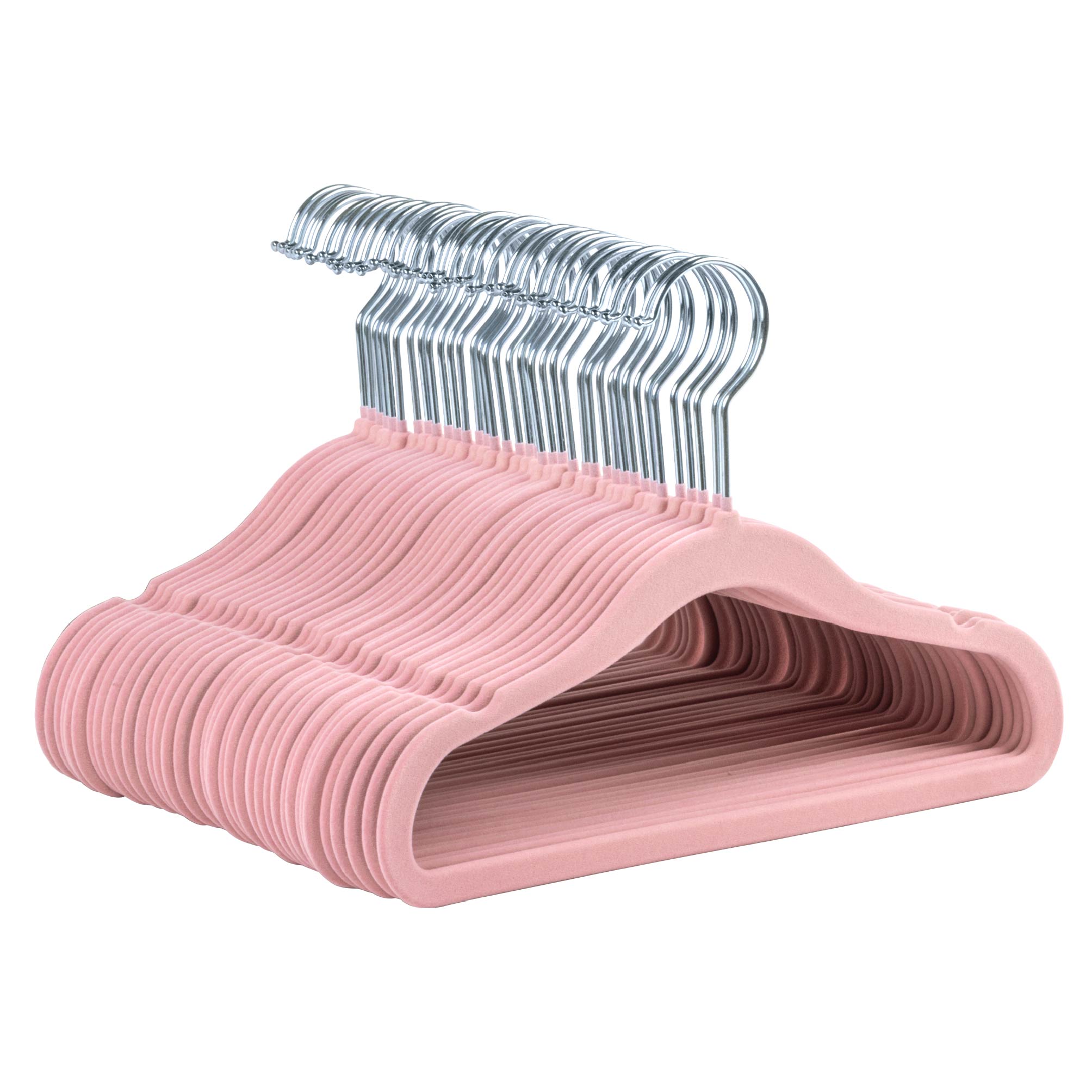 Foto 7 pulgar | Magmalife 50 Ganchos Para Ropa De Bebé  Terciopelo Rosa Claro  29 Cm  Con Gancho 360° Antideslizante