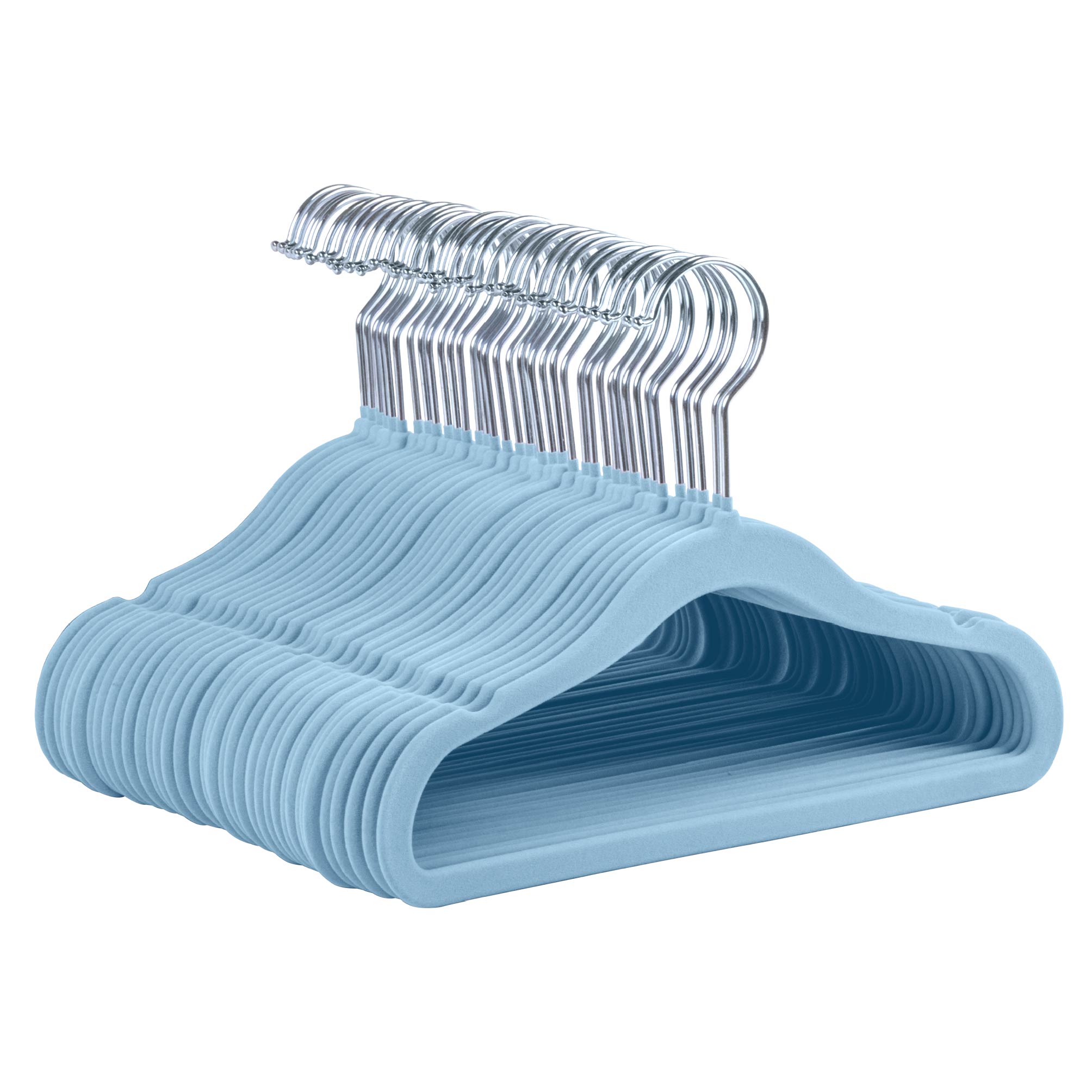 Foto 7 pulgar | Magmalife 50 Ganchos Para Ropa De Bebé  Terciopelo Azul Claro  29 Cm  Con Gancho 360° Antideslizante