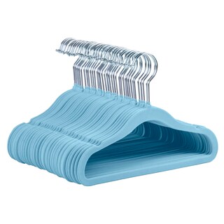 Foto 6 | Magmalife 50 Ganchos Para Ropa De Bebé Terciopelo Azul Claro 29 Cm Con Gancho 360° Antideslizante