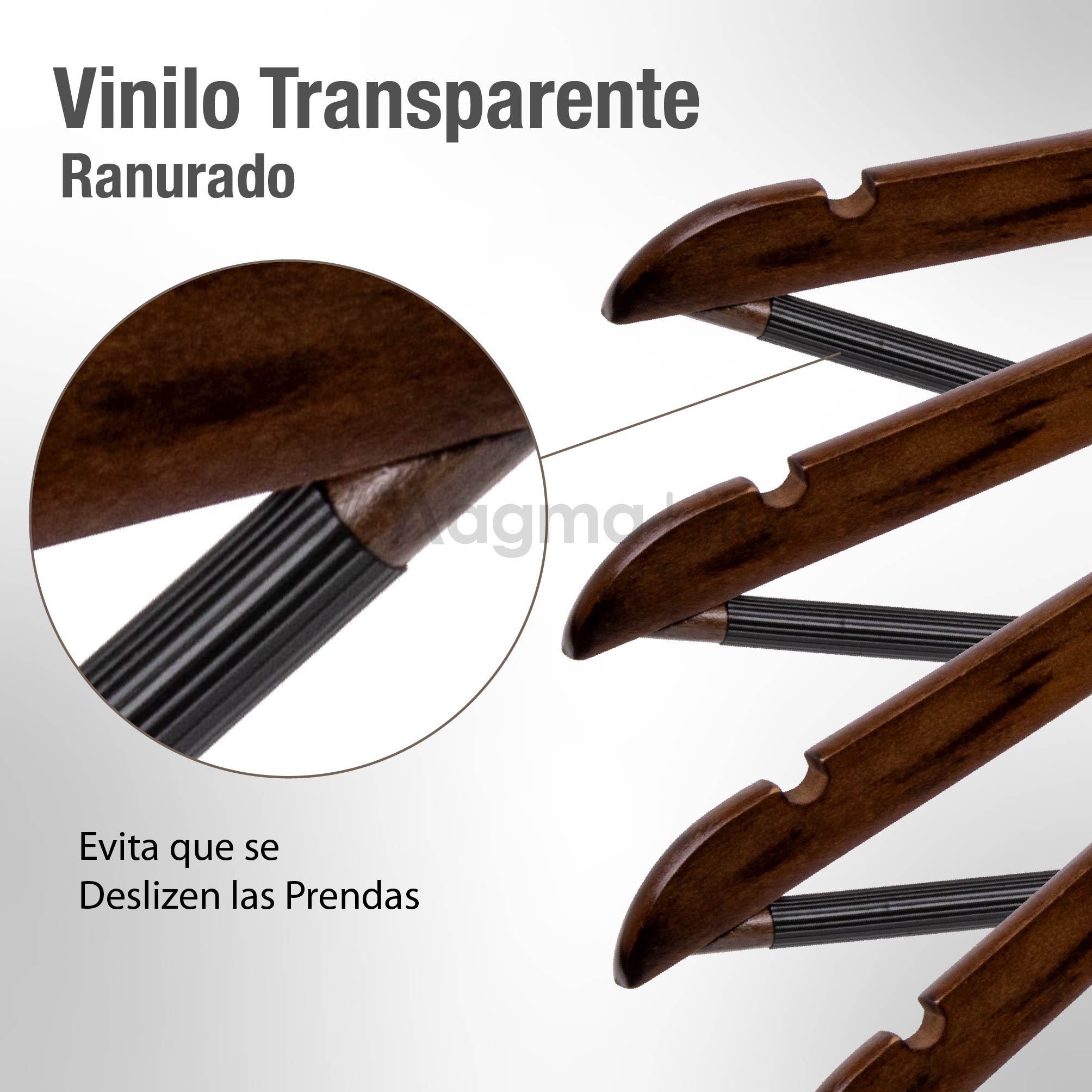 Foto 5 pulgar | Magma Life Set De 20 Ganchos De Madera Café  Elegantes Y Giratorios 360°