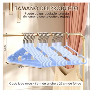 Foto 2 | 20 Ganchos Para Ropa Metálicos Organizador Ropa Belug Azul