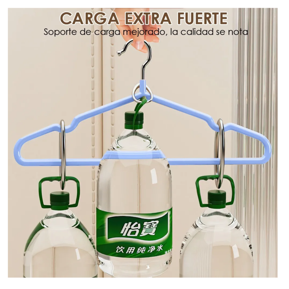 Foto 5 pulgar | 20 Ganchos Para Ropa Metálicos Organizador Ropa Belug  Azul