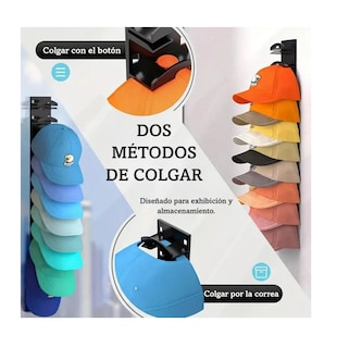 Foto 5 | 2 Piezas Gancho Organizador De Gorras Colgador Gorras Pared