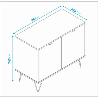 Foto 7 | Modular Credenza Ibiza Midtown Concept Estilo Bufetera 2 Puertas color Blanco