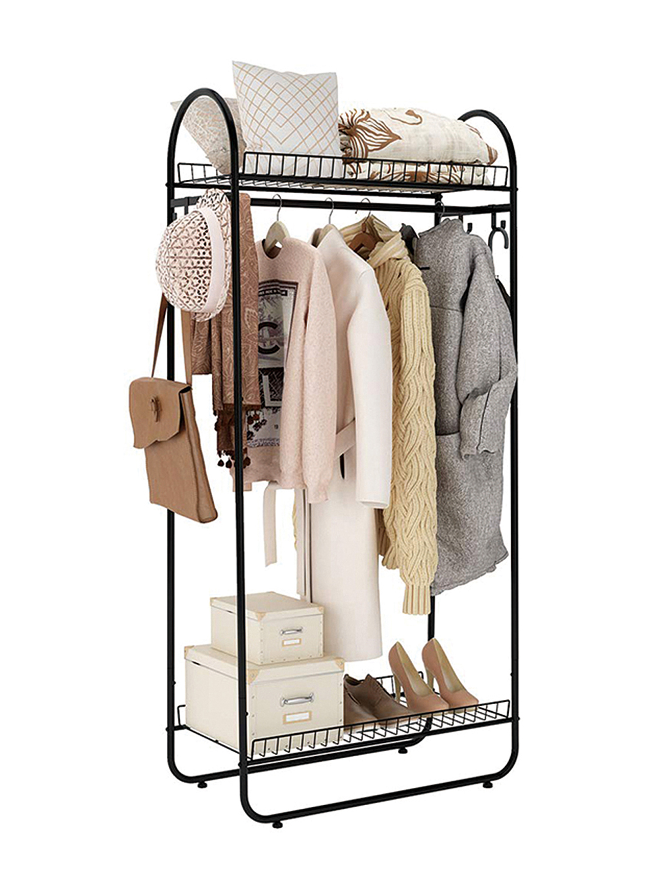 Rack Organizador para Ropa y Calzado Ag Box color Negro